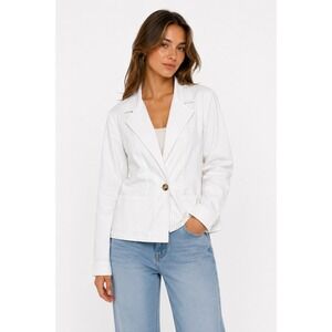 Joan Rivers Regular Signature Twill Cinched Back Blazer Gardenia X-Large #26M